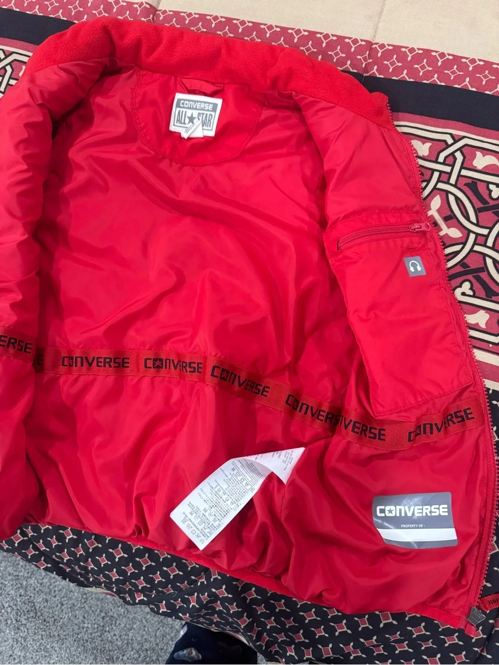 Converse Red Quilted Puffer Vest